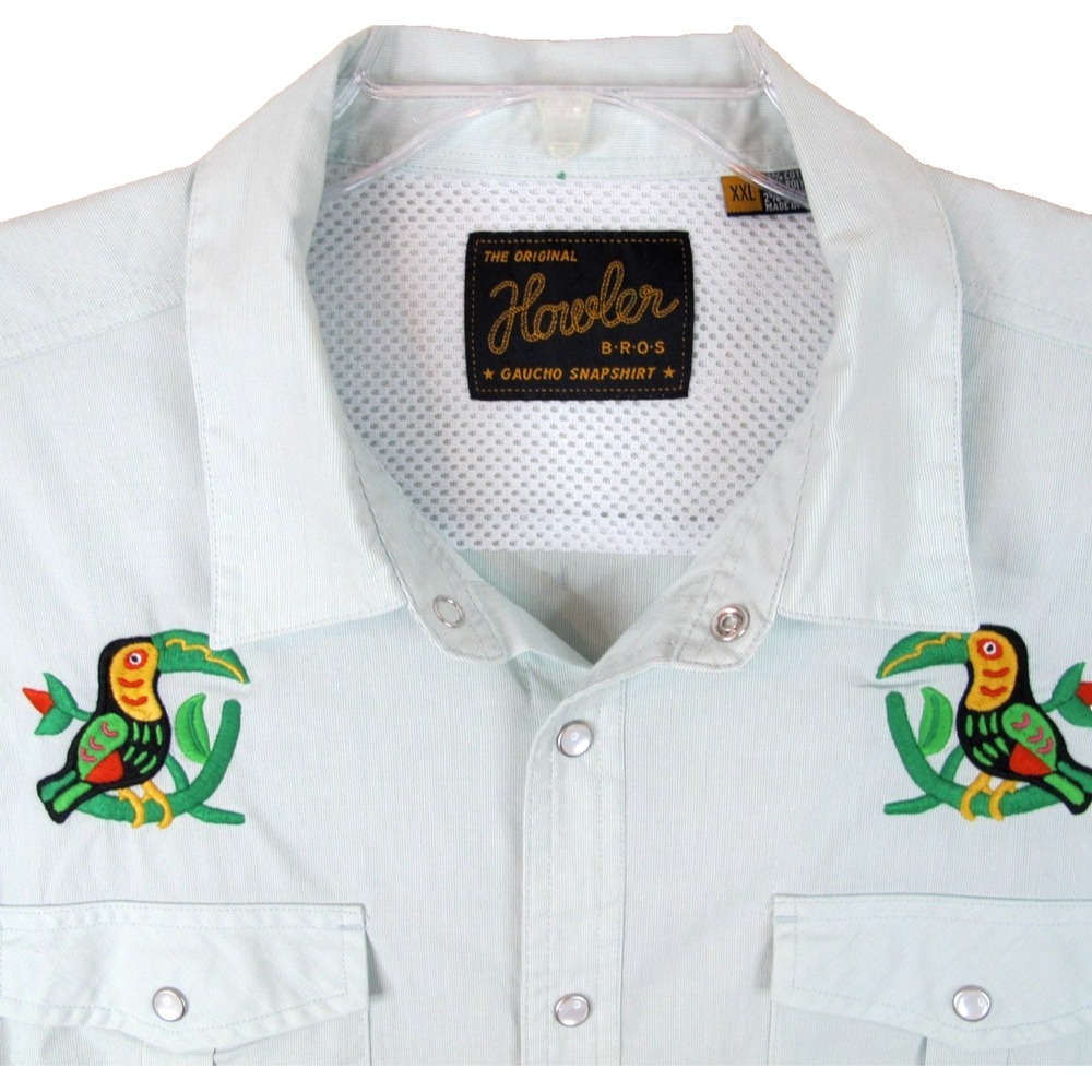 Howler Bros Gaucho Pearl Snap‎ Western Shirt Men's XXL Toucan Parrot
